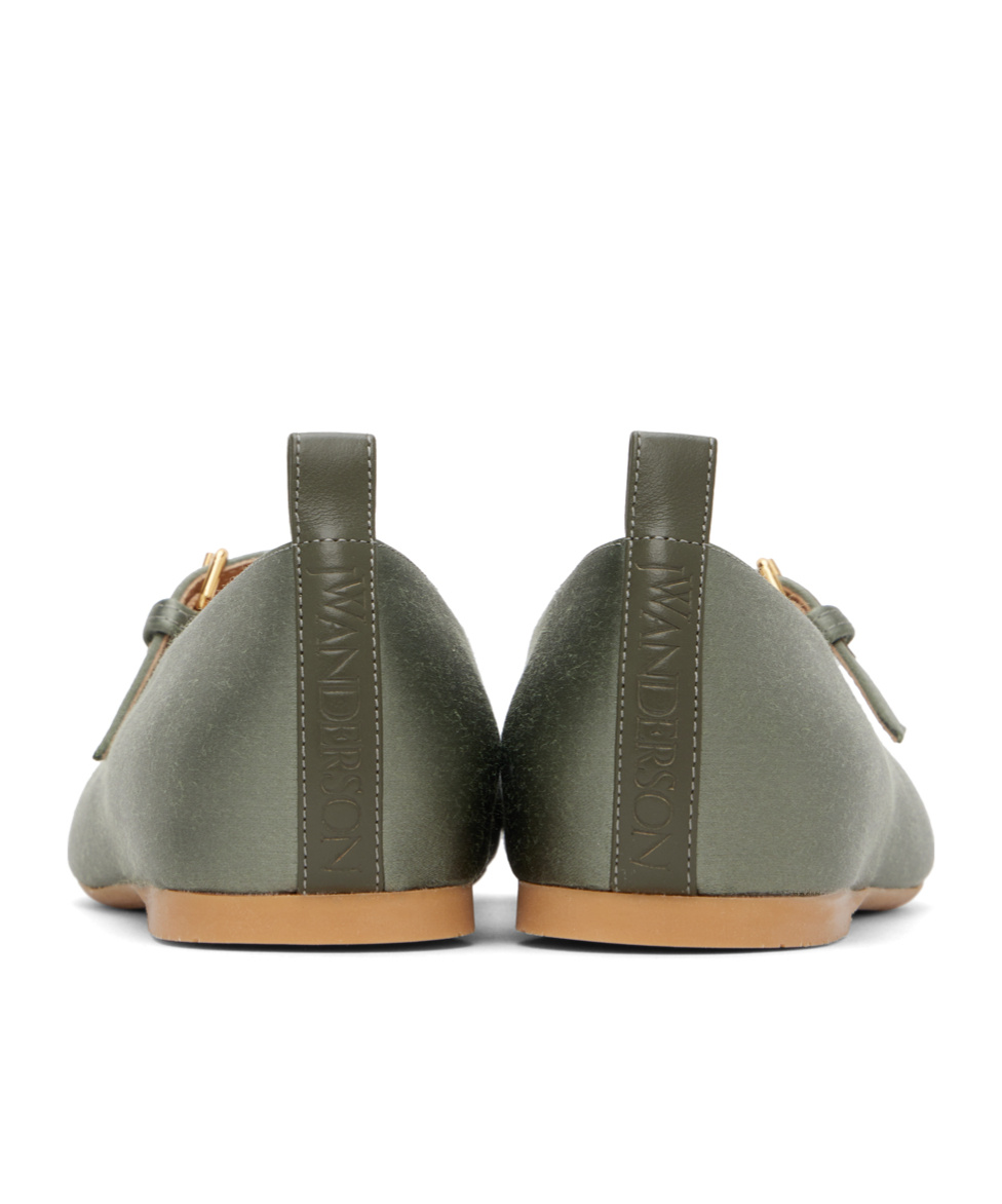 Jw Anderson Pin-button Belted Ballet Shoes In Gray