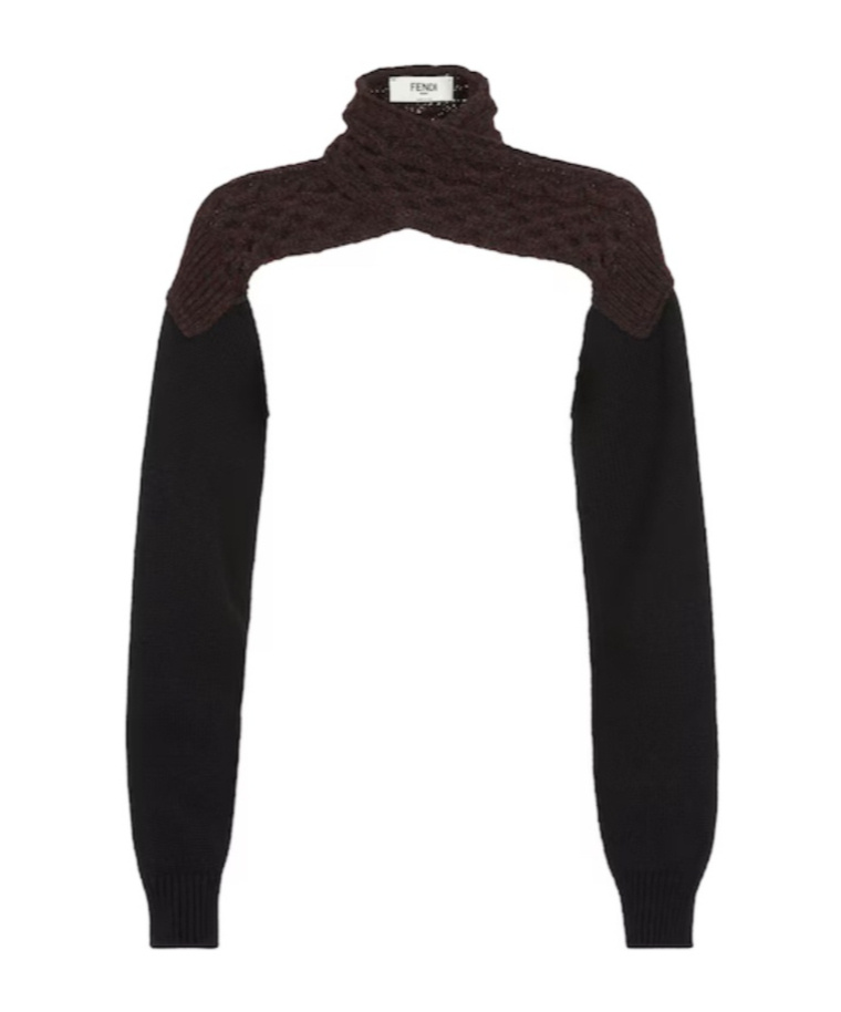 FENDI DARK PURPLE WOOL SHRUG