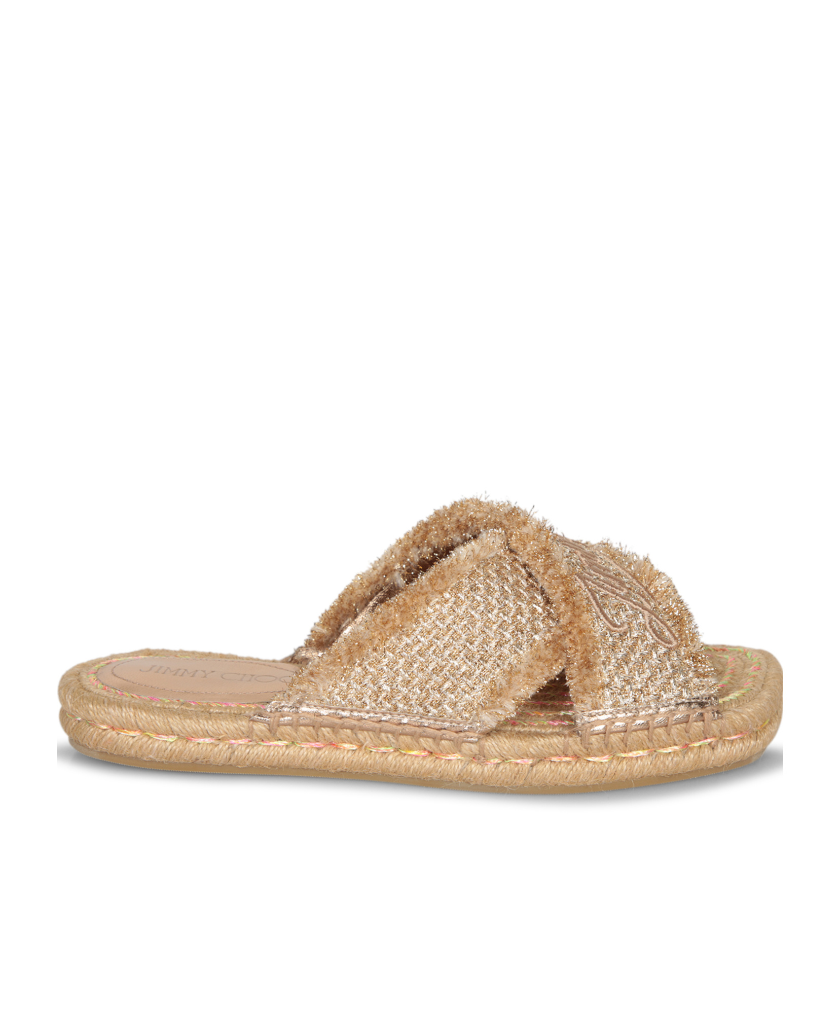 Jimmy Choo Aciel Woven Flat Sandals In Nude