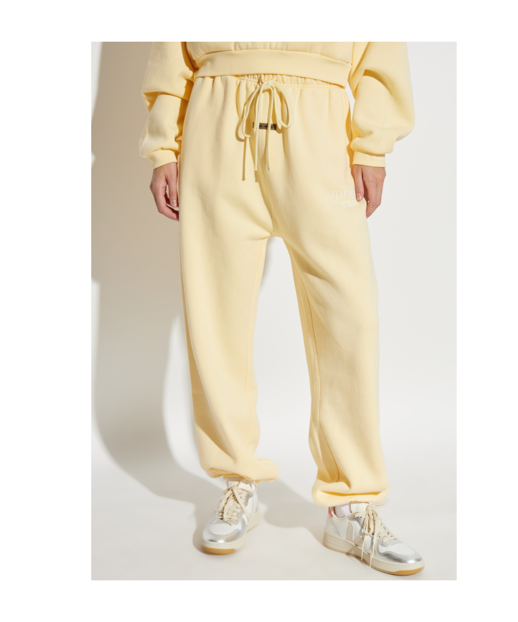 Essentials Fear Of God Logo Patch Drawstring Sweatpants In Brown