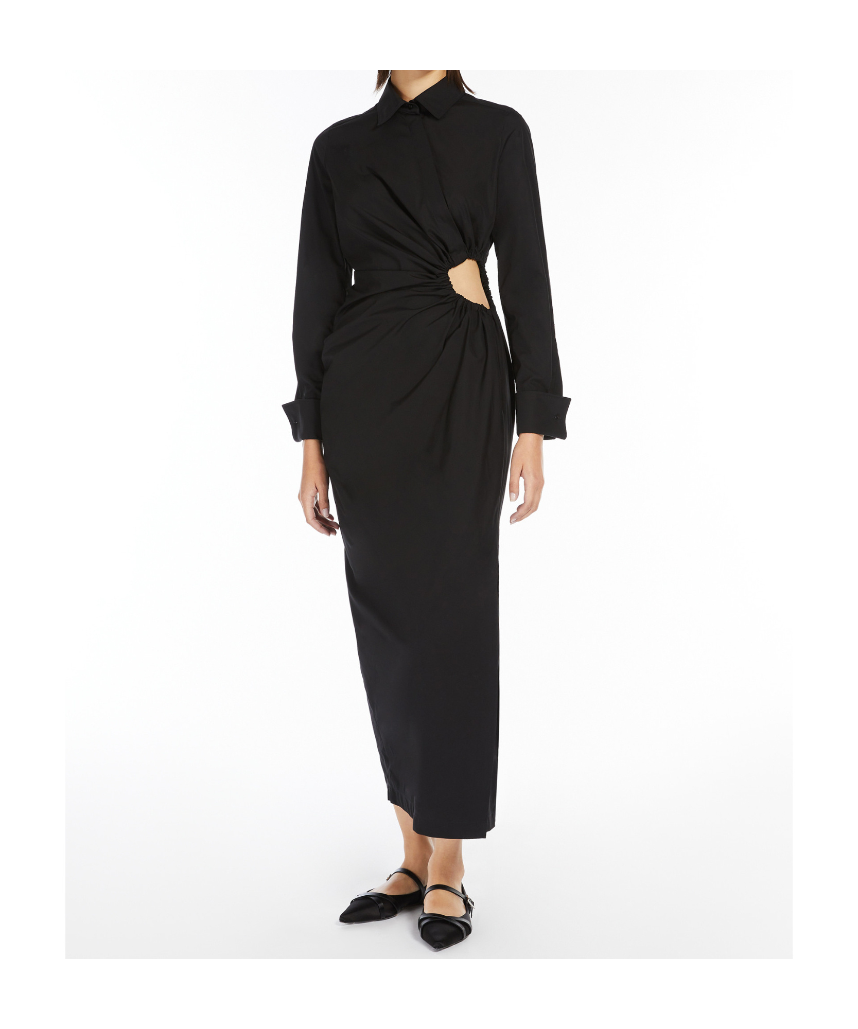Max Mara Long-sleeved Dress In Black