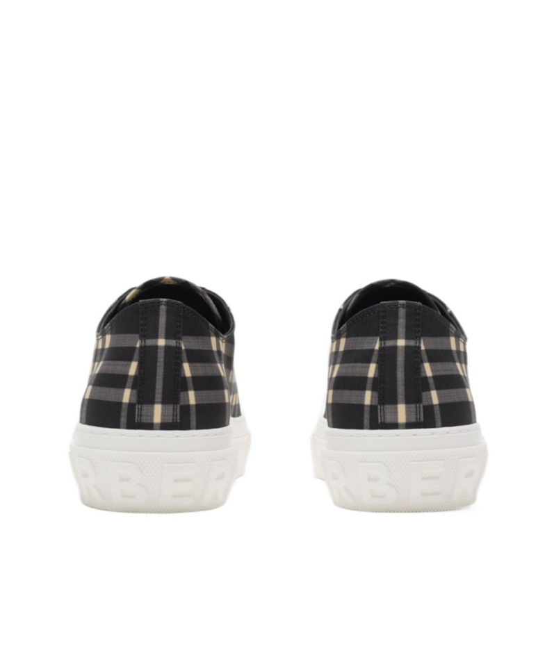Burberry Check Low-top Sneakers In Black