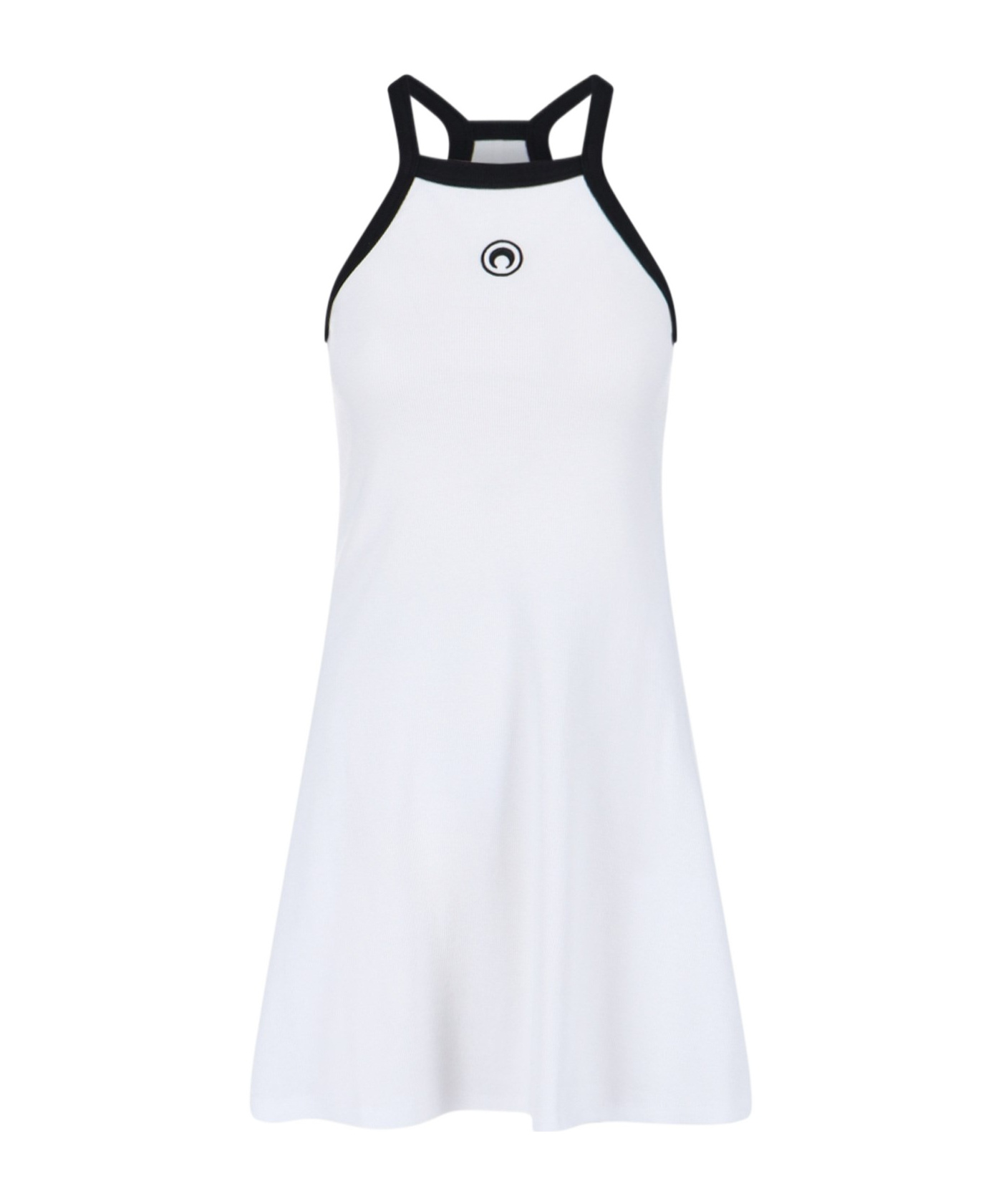 Marine Serre Moon Embroidered Sleeveless Dress In White