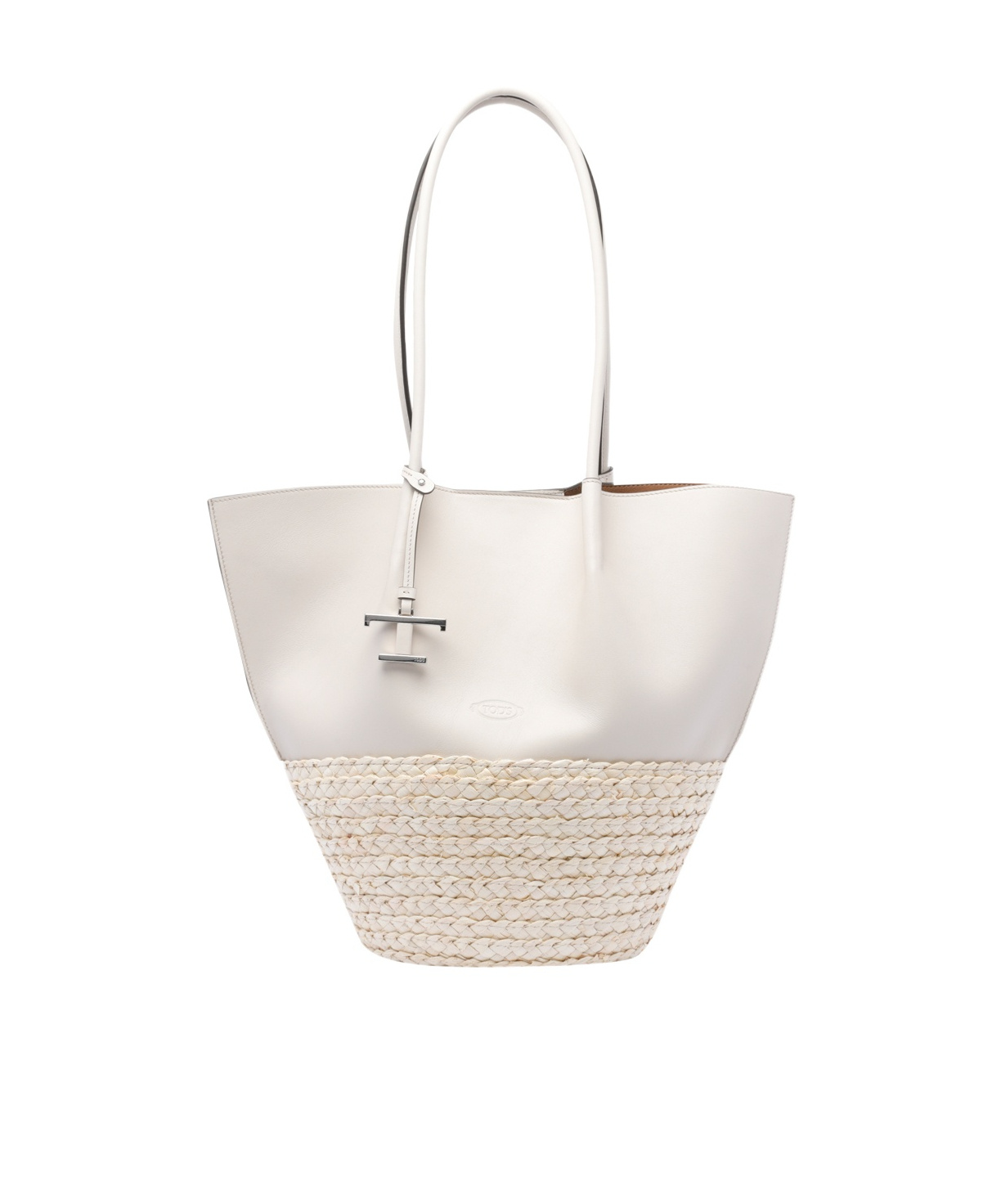 Shop Tod's Double Handle Shoulder Bag In White