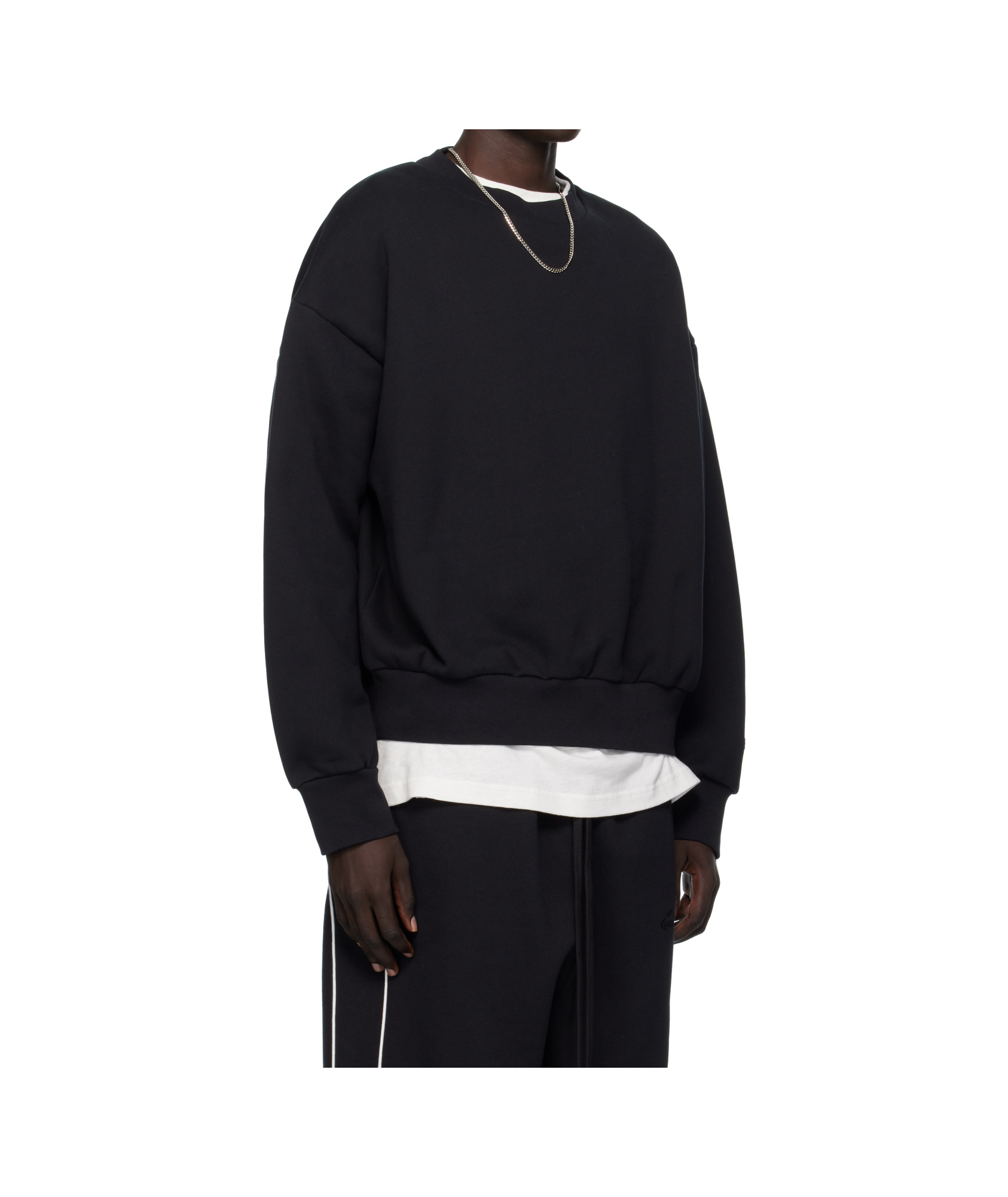 Essentials Round-neck Logo Sweatshirt In Black