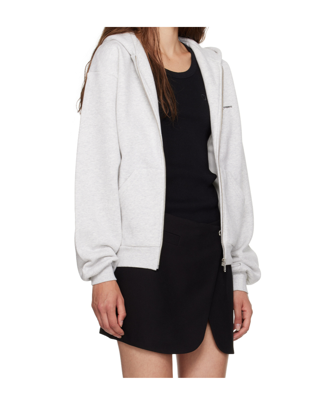 Coperni X Disney Crown Zip-up Hoodie In Gray