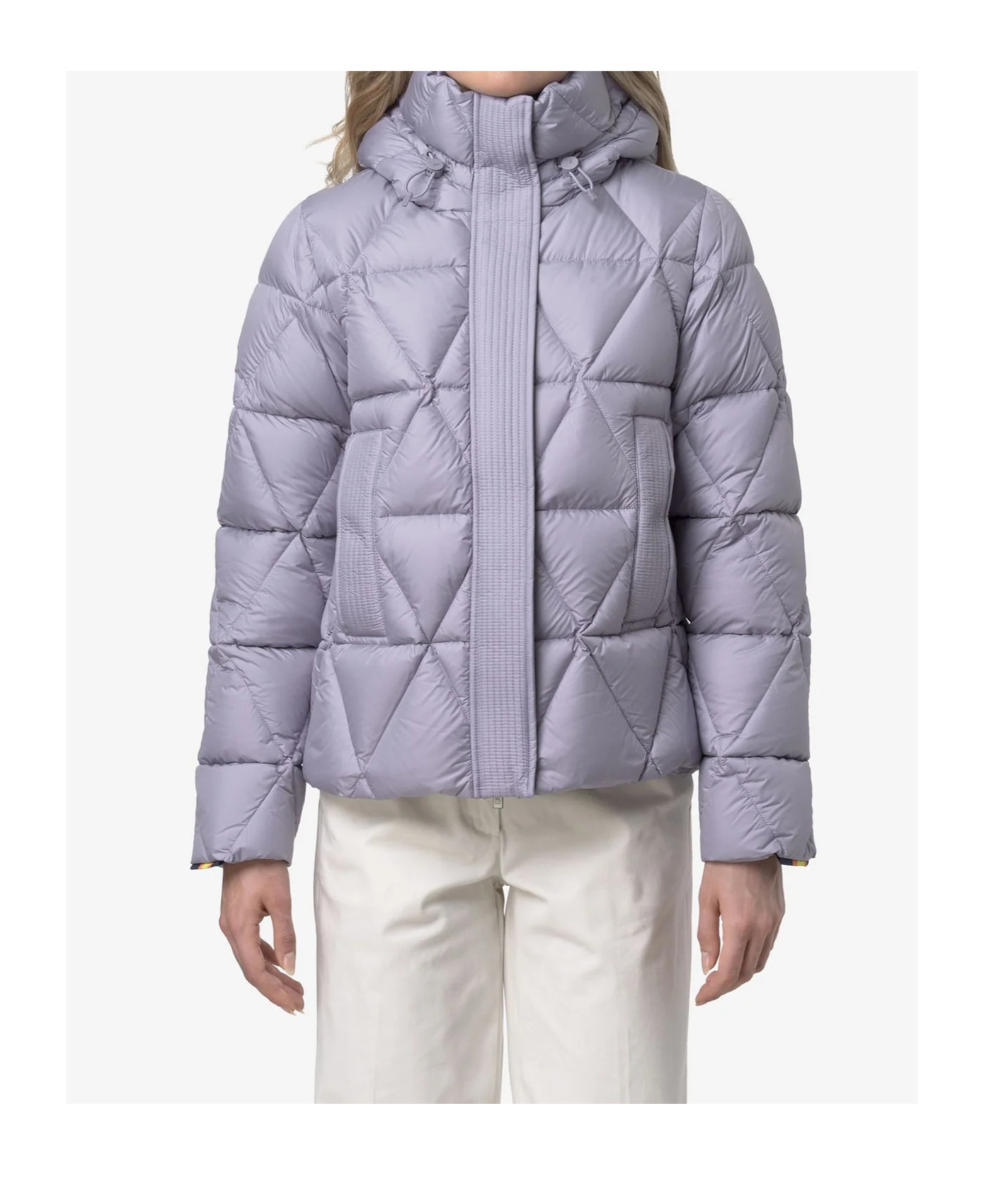 K-way Hooded Quilted Down Jacket In Purple