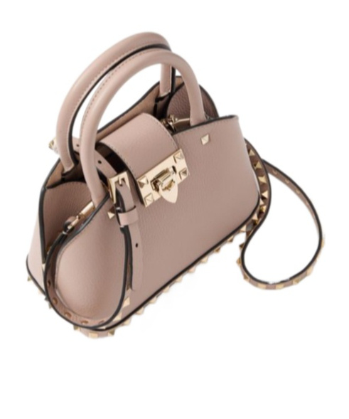 Valentino Garavani Women Small Leather Rockstud Handbag In Nude