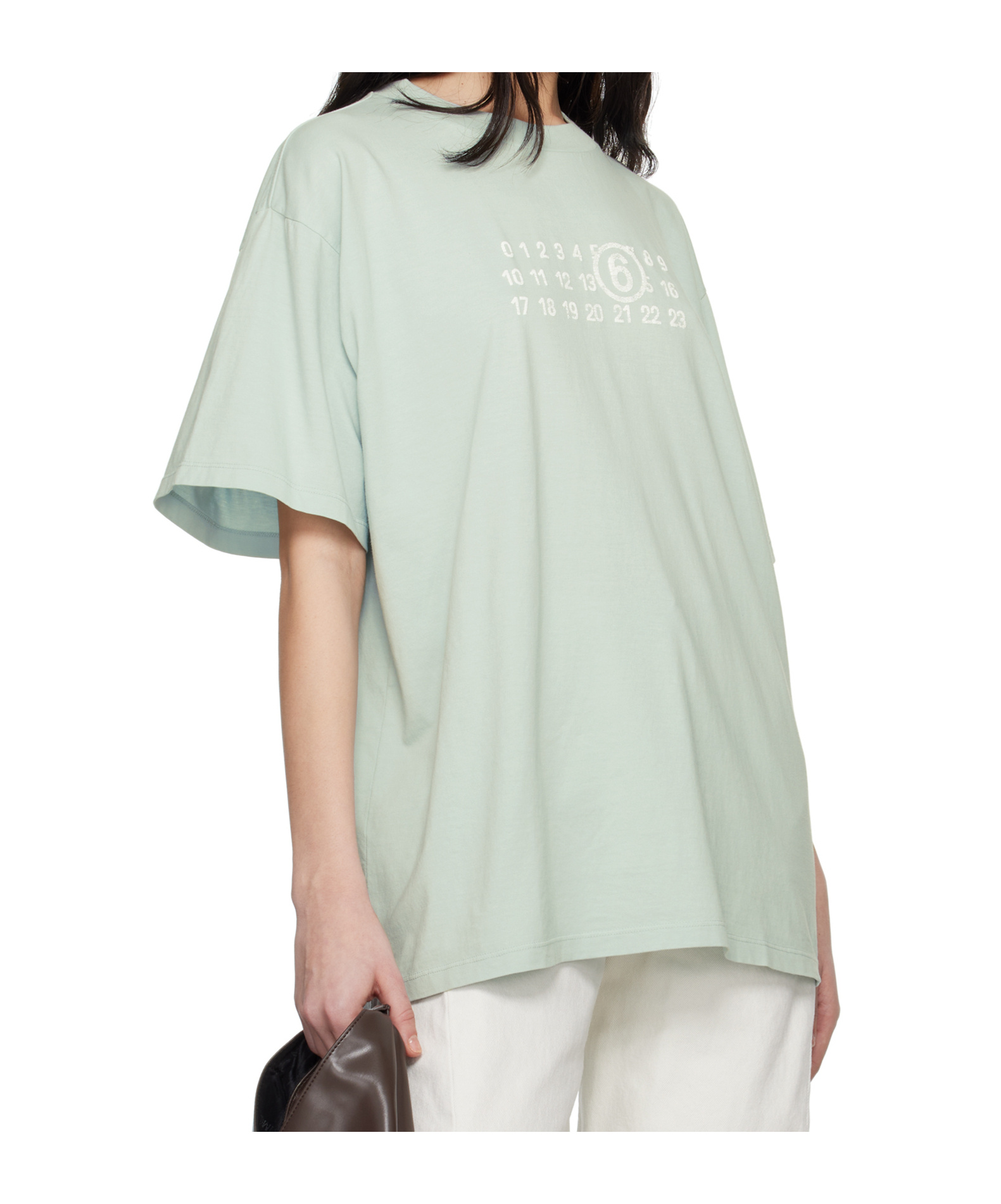 Shop Mm6 Maison Margiela Numbers-motif T-shirt In White