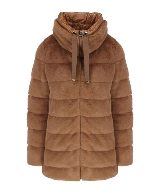 Herno Hooded Down Jacket In Brown
