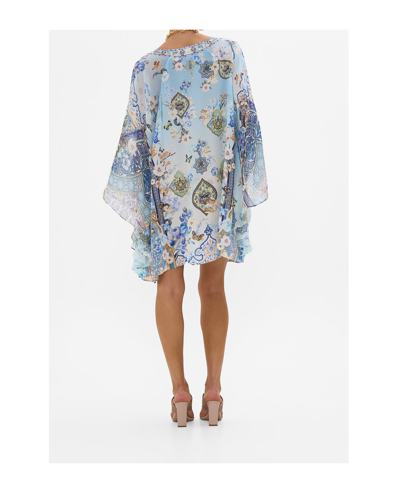 Camilla Raglan Sleeve Flared Kaftan Al Manial Palace Memoirs In Blue