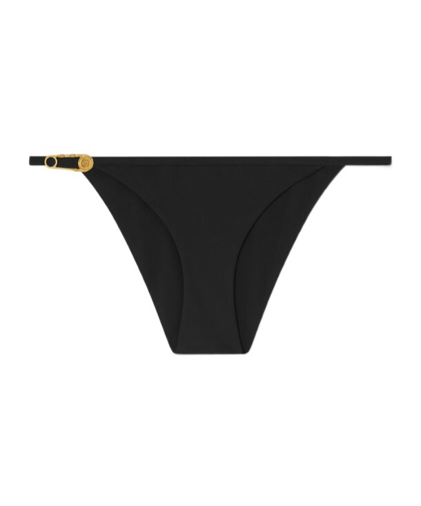 Versace Low-rise Bikini With Thin Straps In Black