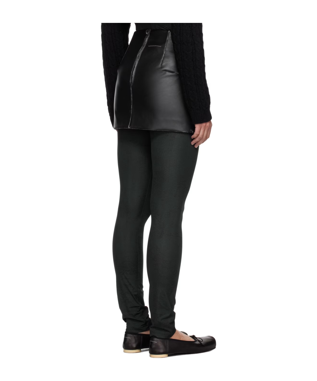 Shop Mm6 Maison Margiela Zipper Mini Skirt In Black