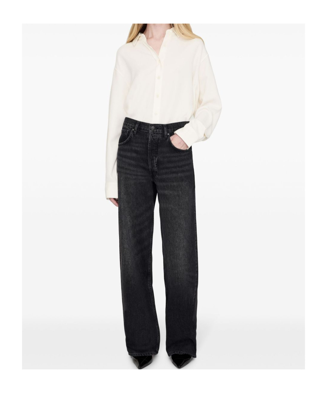 Shop Anine Bing Manon Jeans In Black