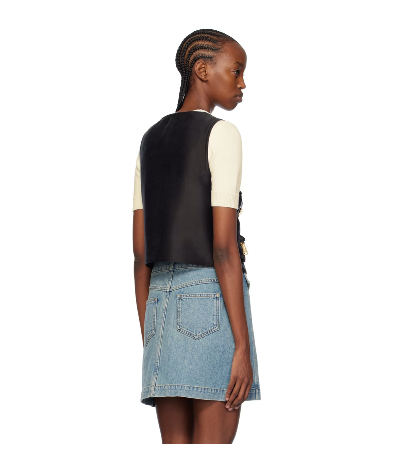 Moschino Heavy V-collar Vest In Multicolor