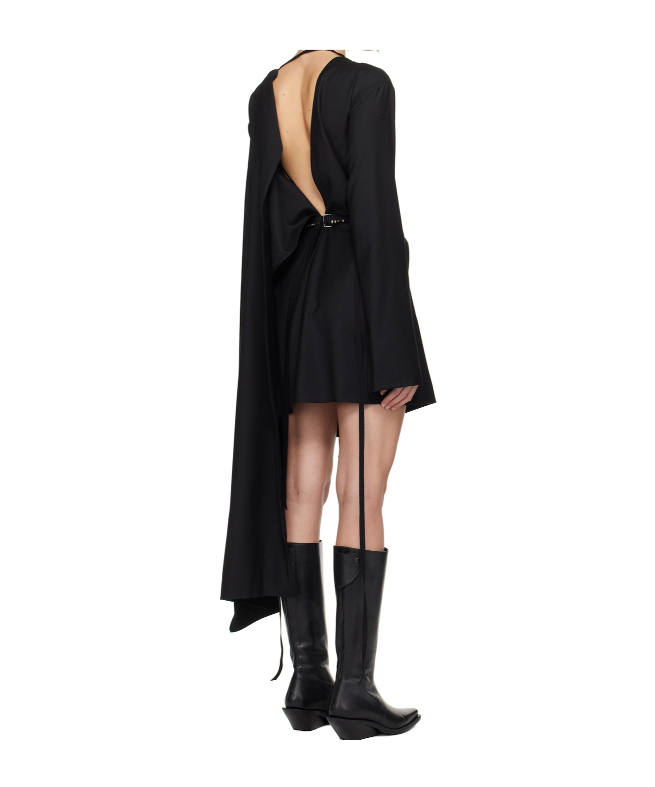 Ann Demeulemeester Long-sleeved Dress In Black