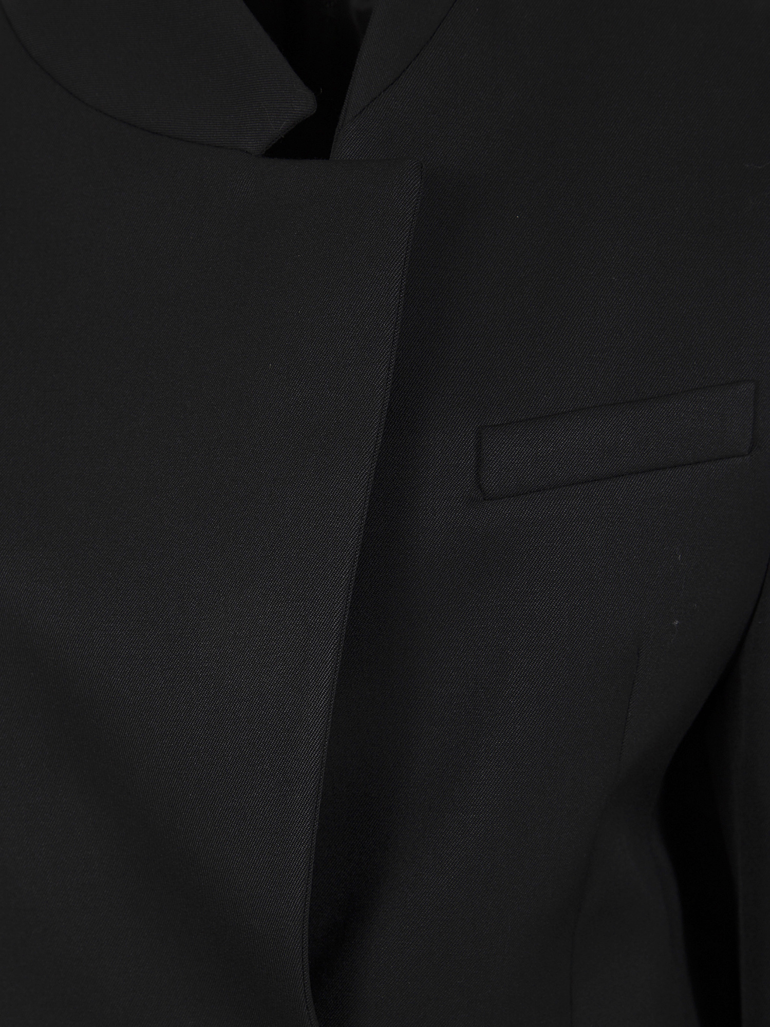 Attico Gabardine Single Breasted Blazer In Black