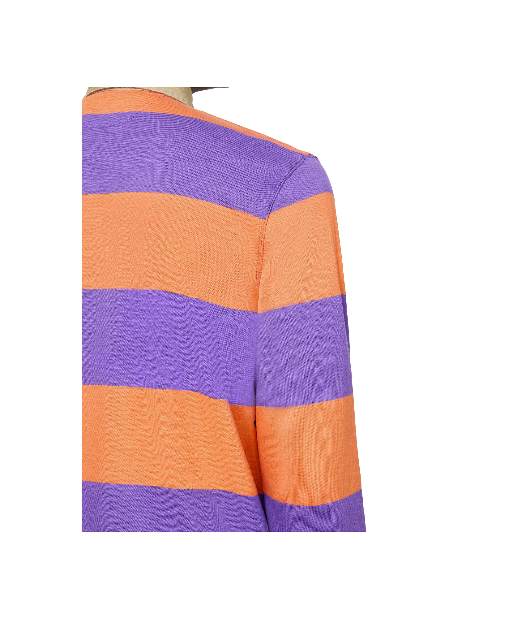 Shop Polo Ralph Lauren Long Sleeved Polo Rugby In Kona Orange/tie Purple
