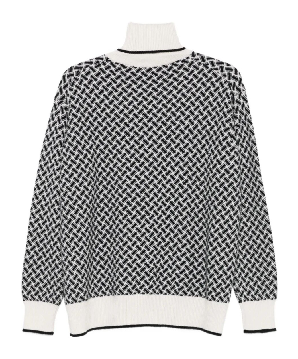 Drumohr Geometric-pattern Turtleneck Sweater In Gray