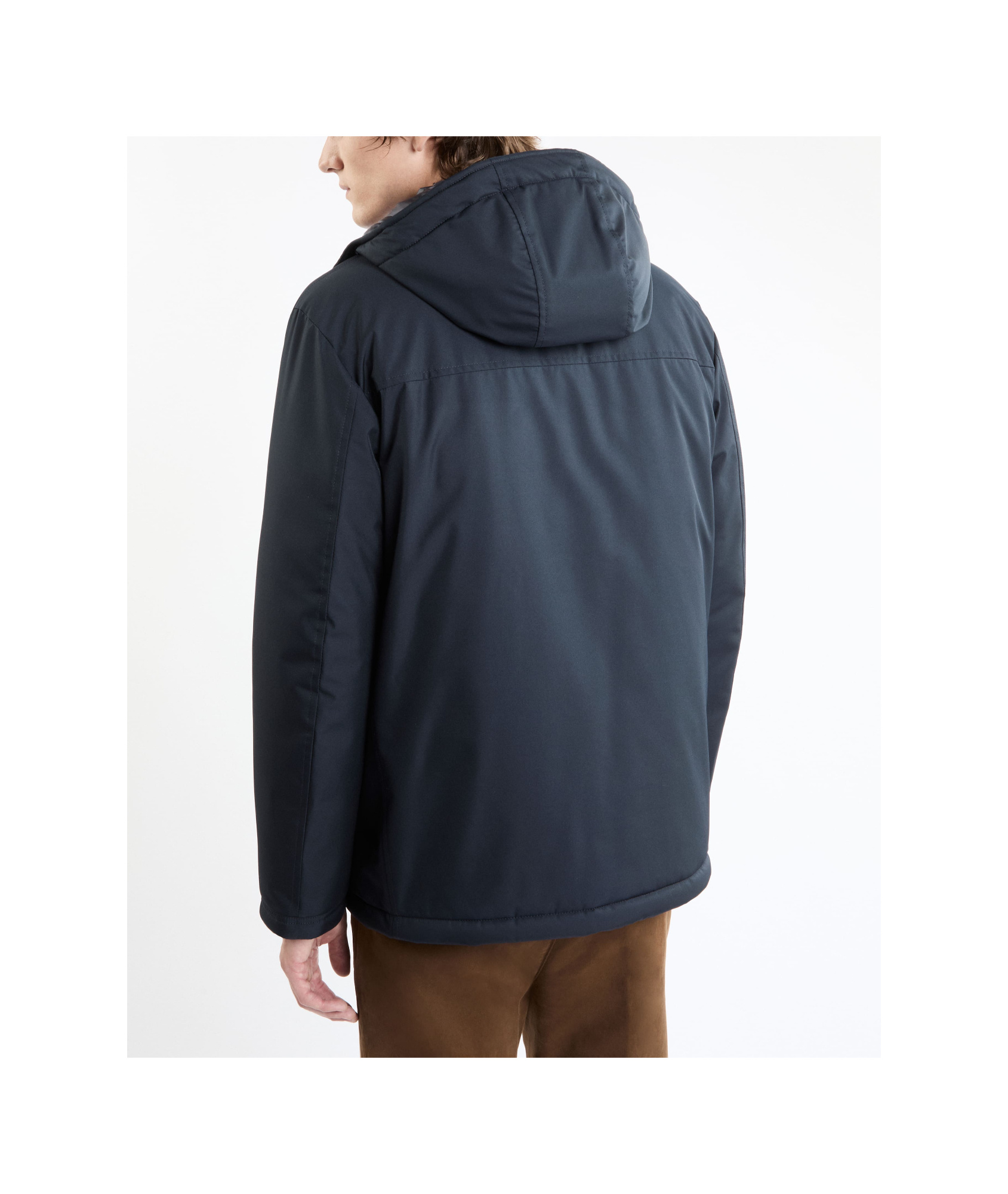 Fay Navy Blue Double Front Caban Jacket In Black