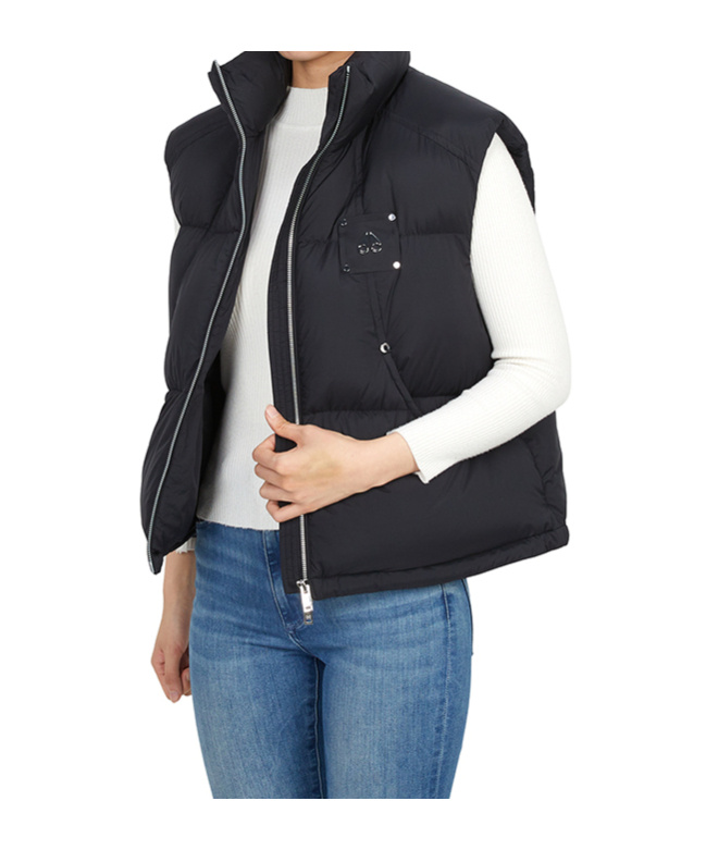 Moose Knuckles Wrap-collar Puffer Vest In Black