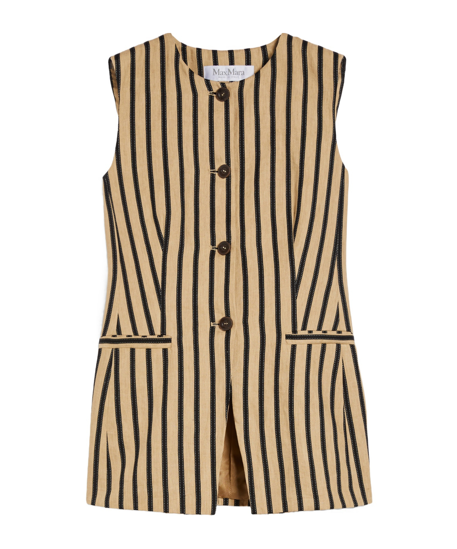Max Mara Women's Rodeo Sleeveless Blazer Arena | Size 46 | 2511281012600004 In Nude