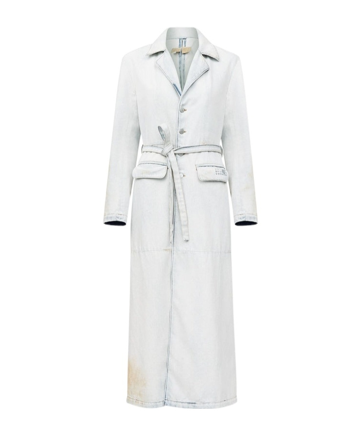 Mm6 Maison Margiela Blue Dual Wear Denim Jacket In White