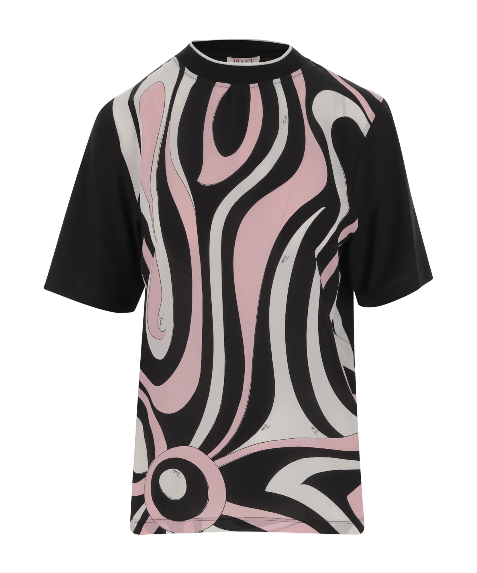 Pucci Marmo-print Crewneck T-shirt In Black