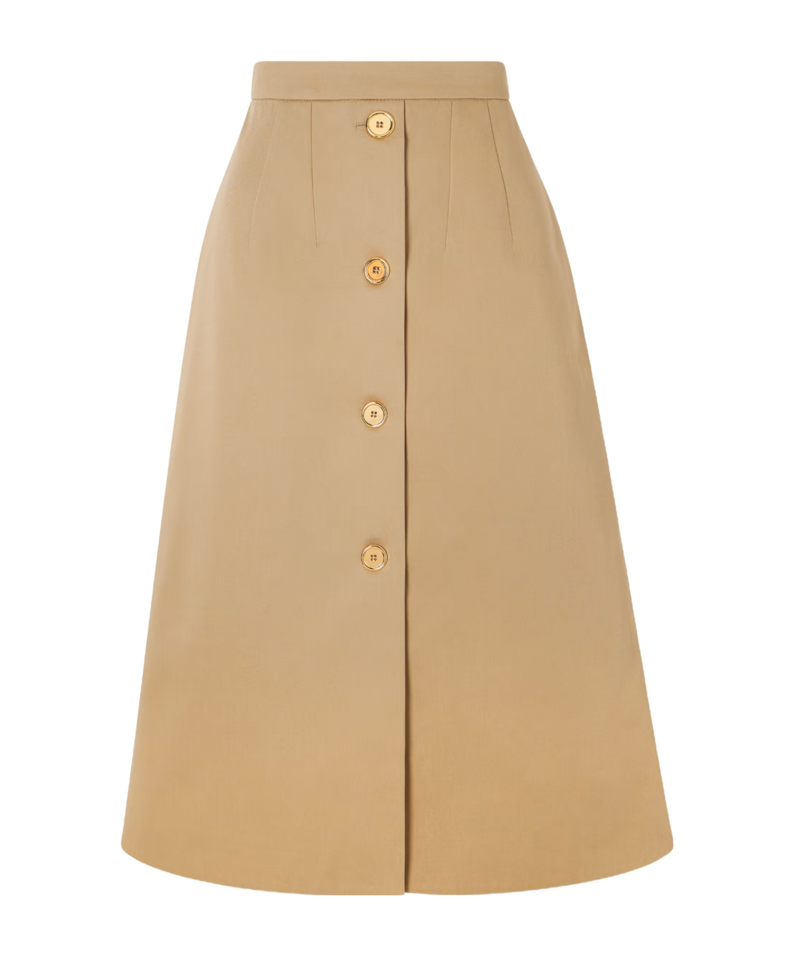 Patou Button-fastening Midi Skirt In Brown