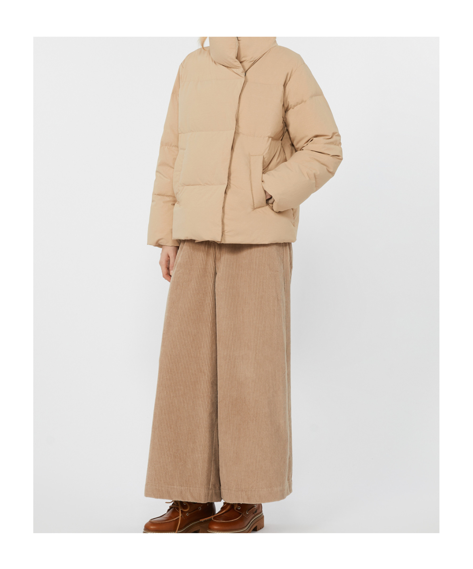 Weekend Max Mara Cropped Cotton Velvet Trousers In Brown