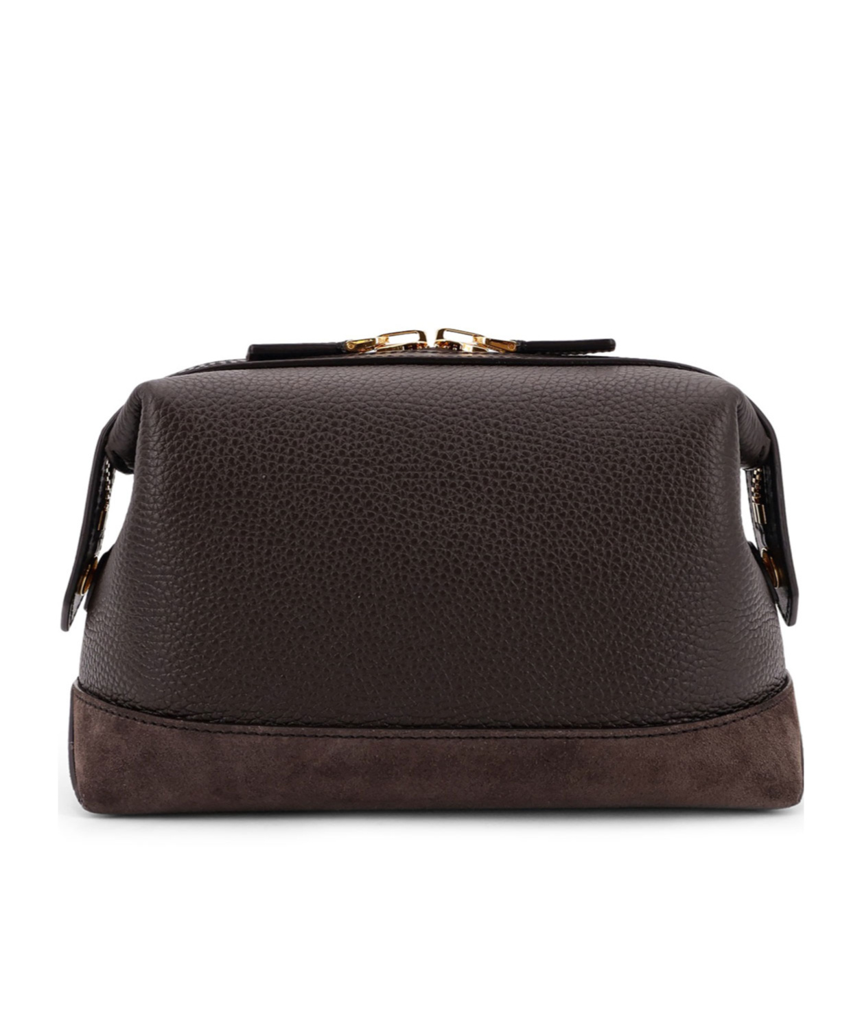 Tom Ford Logo-patch Zipped Clutch Bag In Black