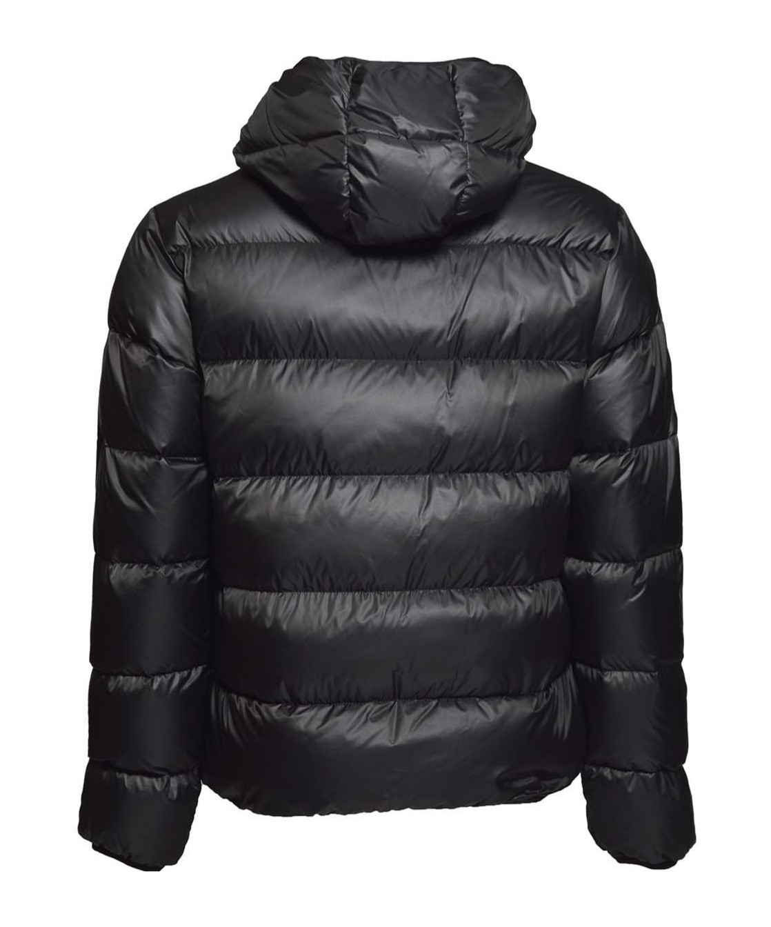 Aspesi Budd Puffer Jacket In Black Satin Fabric In Black