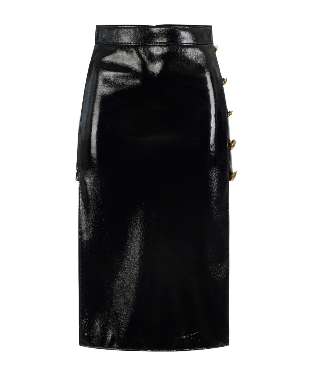 Elisabetta Franchi Button-detail Slit Midi Skirt In Black