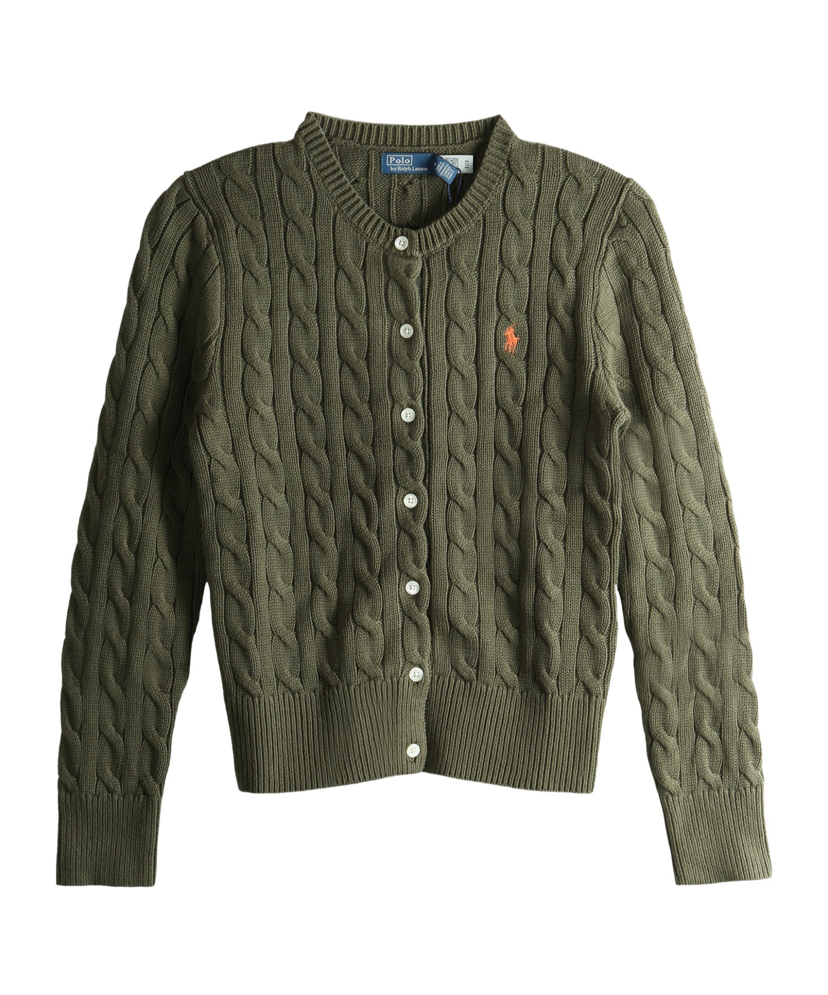 Polo Ralph Lauren Cable Knit Cardigan In Green