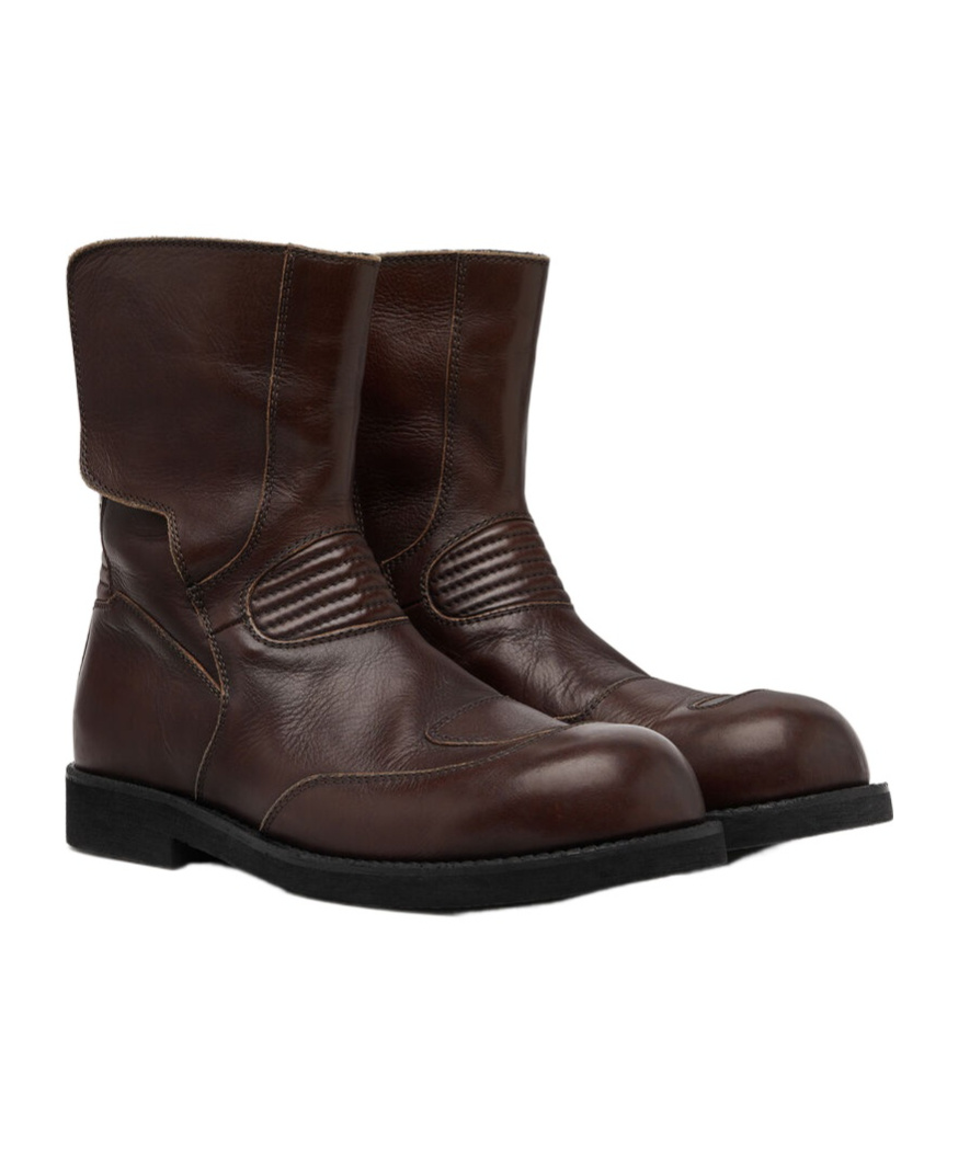 Mm6 Maison Margiela Biker Boots In Brown