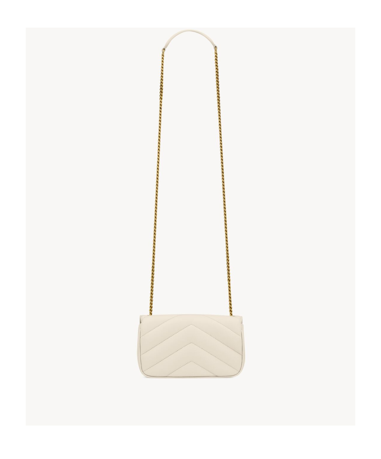 Saint Laurent Loulou Mini In Lambskin In Retro White