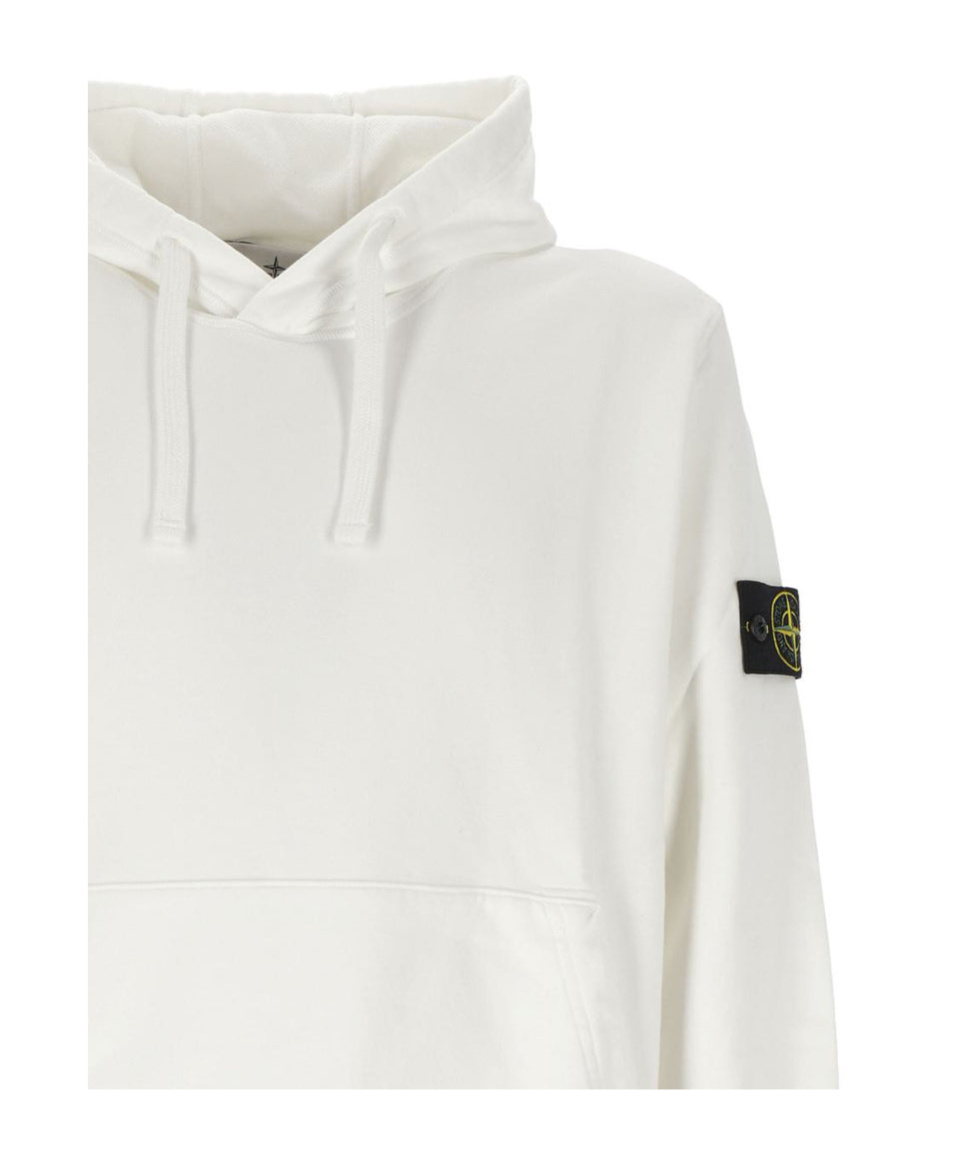 Stone Island Organic Cotton Hoodie In White