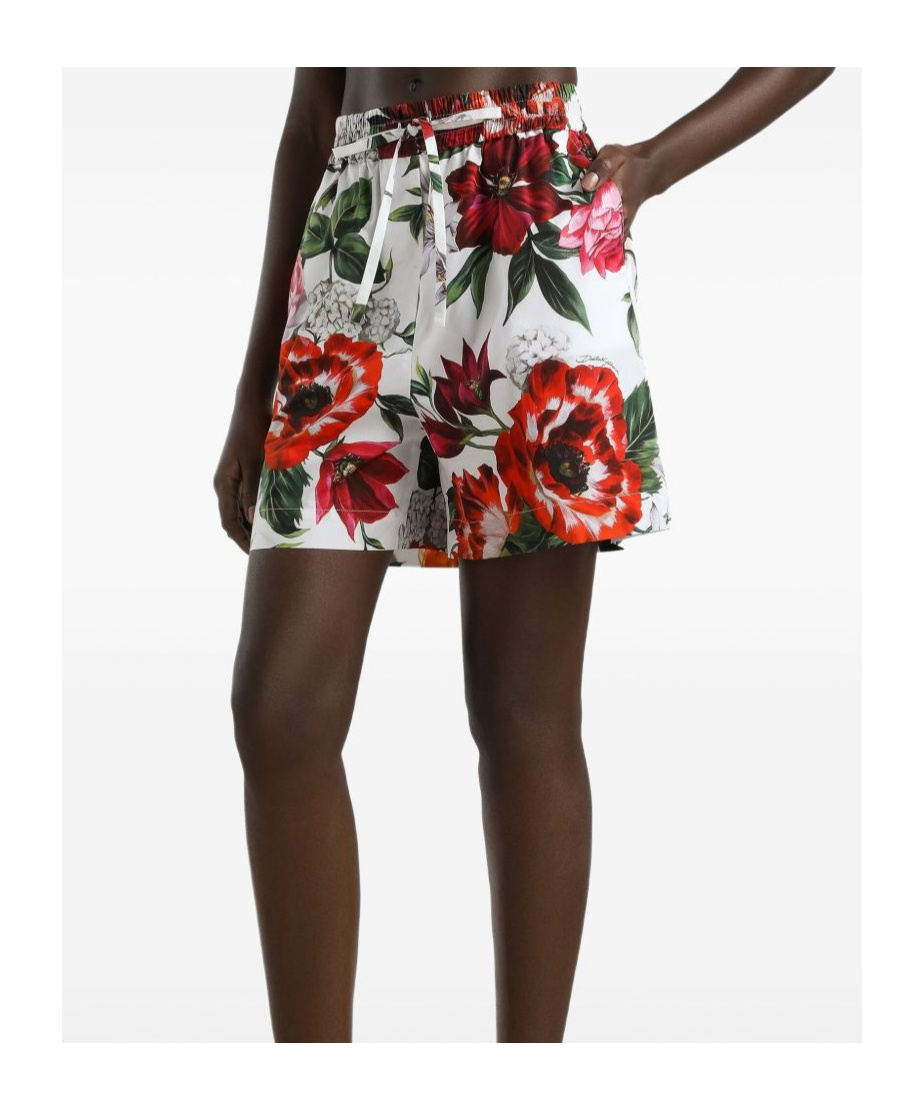 Dolce & Gabbana Multicolor Flower-print Poplin Shorts