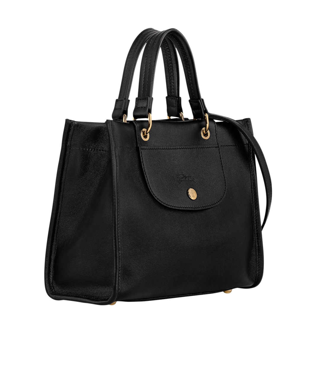 Longchamp Cabas Small Leather Handbag In Black