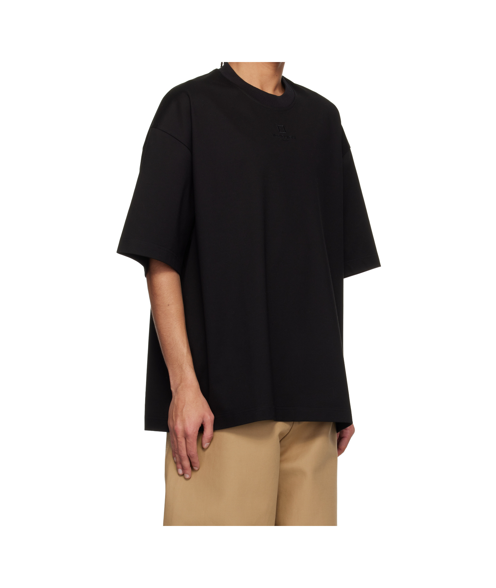 Wooyoungmi Black Cotton Overfit T-shirt In Black