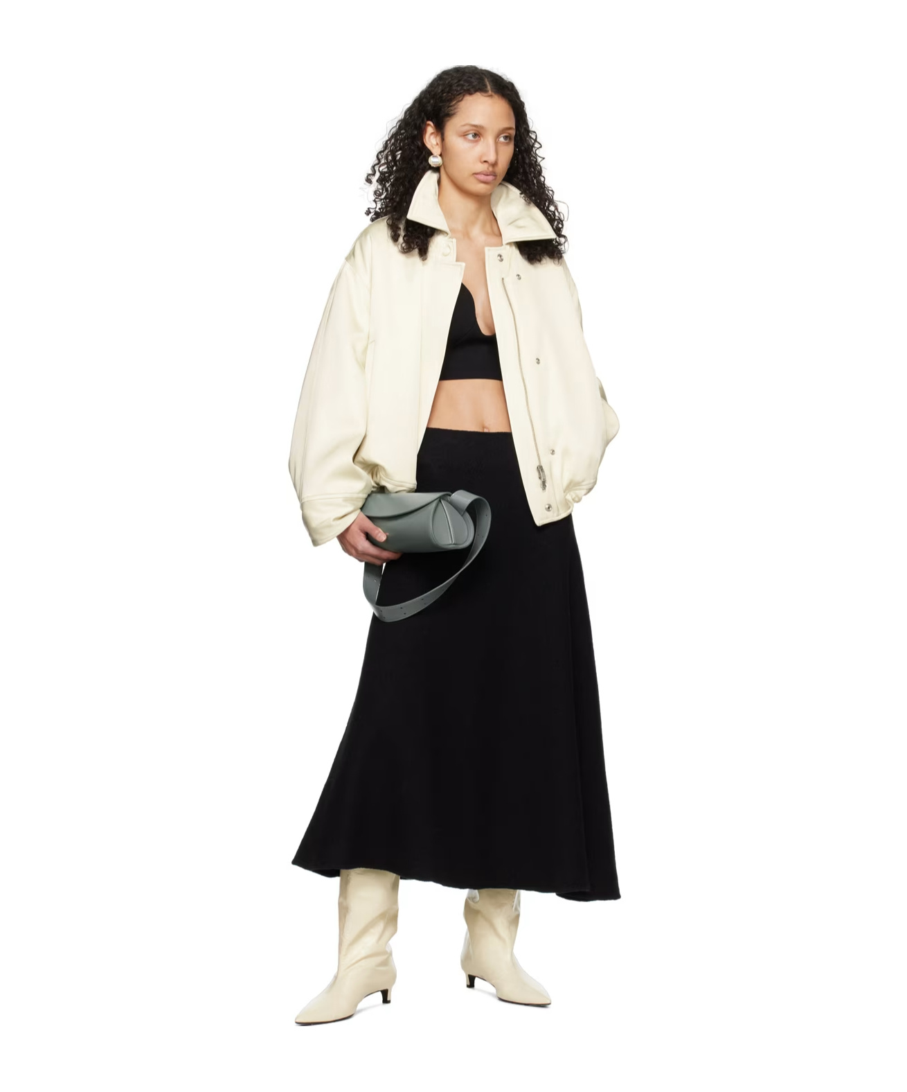 Jil Sander Zipper Long-sleeved Casual Jacket In White