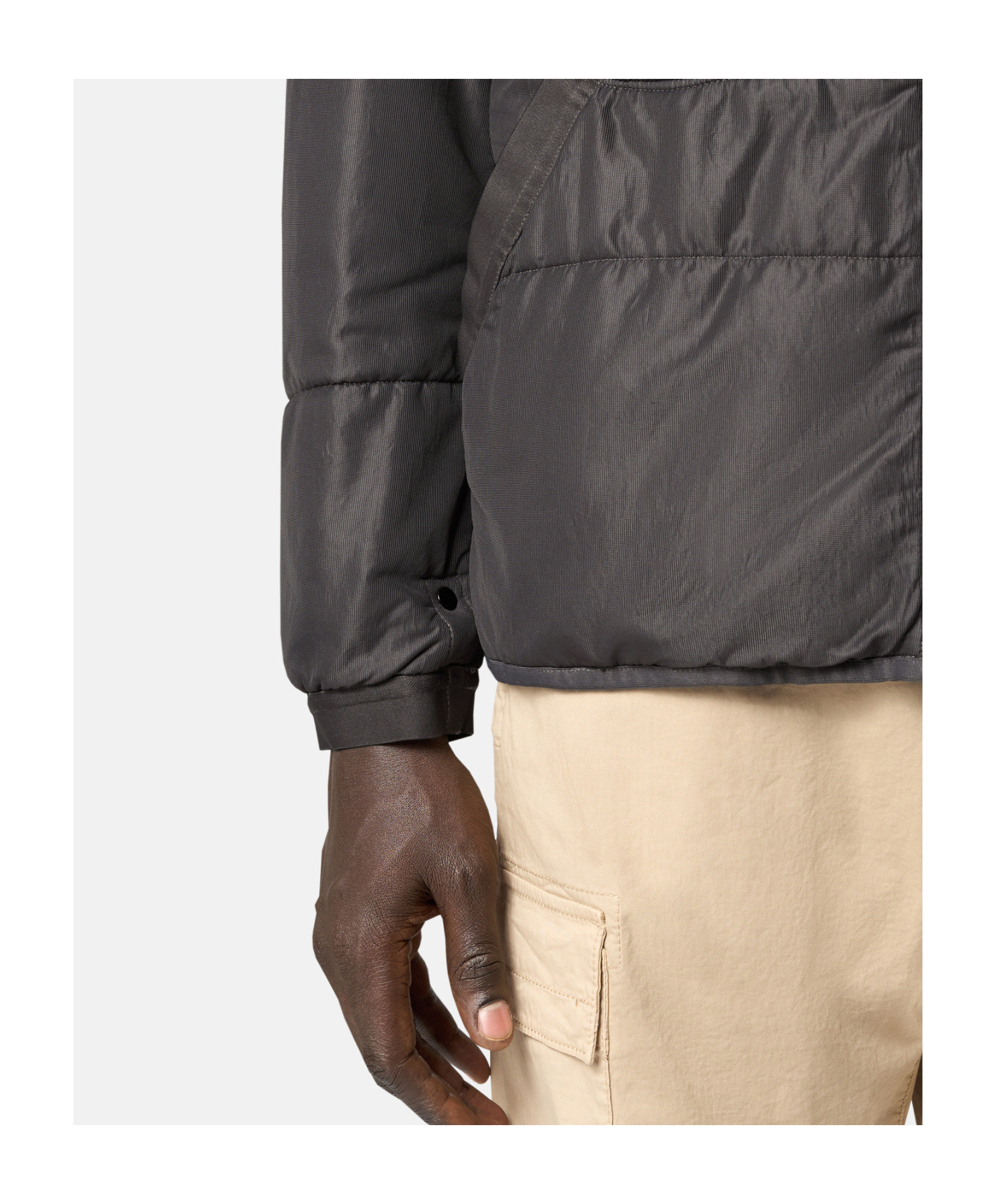 Stone Island Double-sided Quilted Hooded Drop Resistance Jacket In Charcoal-grey