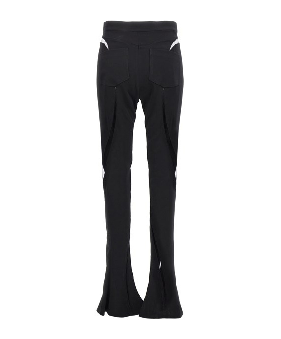 Shop Mugler Sheer-panelled Leggings In Black