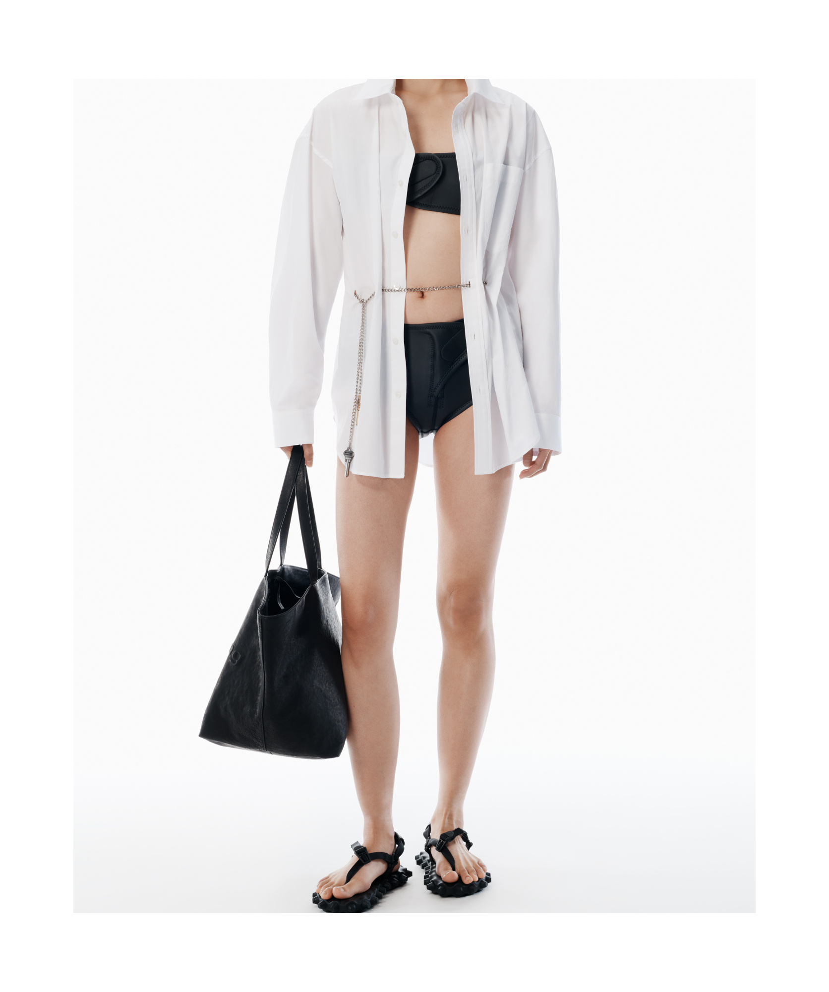 Alexander Wang Embossed-logo Tote Bag In Black