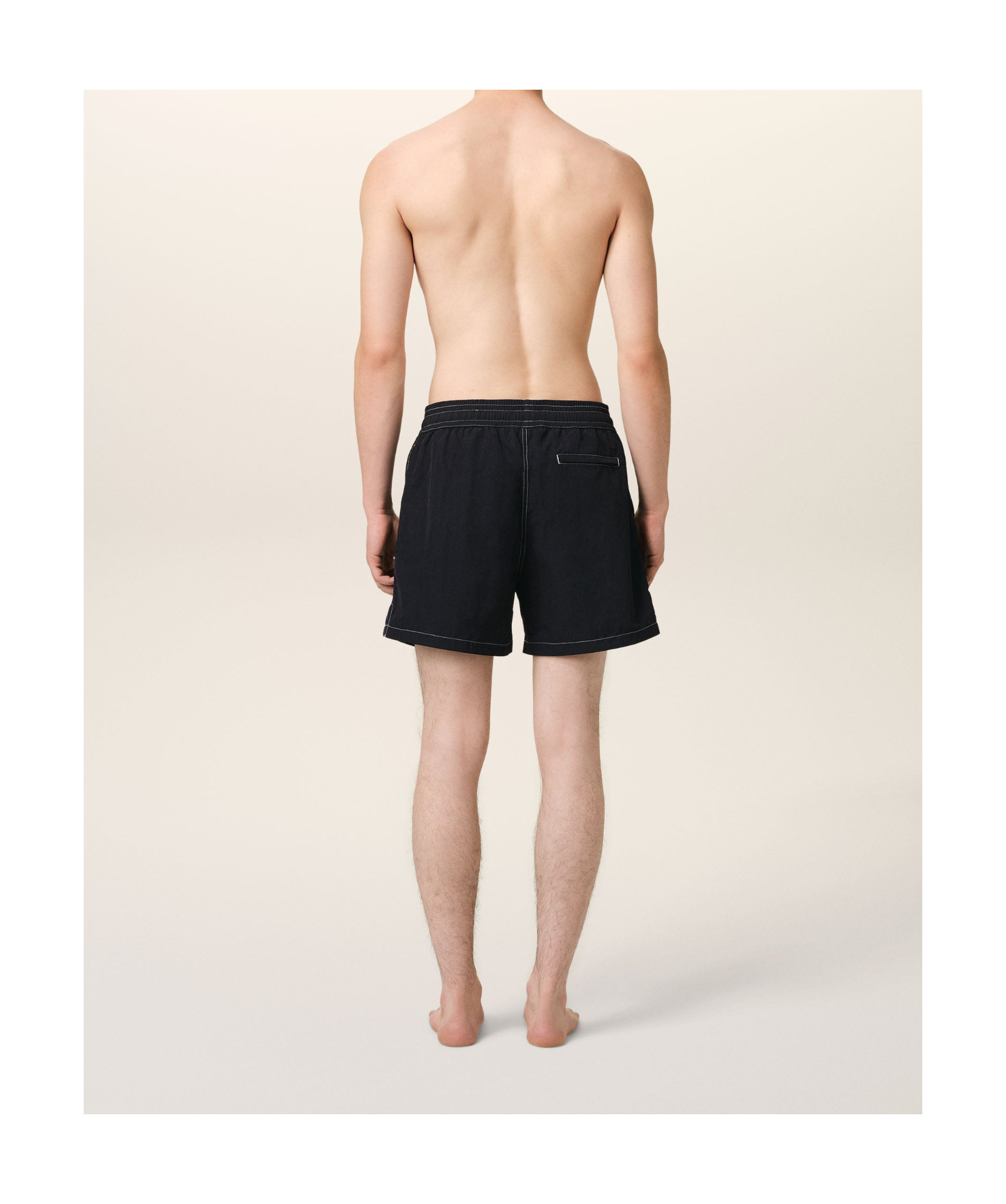 Ami Alexandre Mattiussi Elastic Waist Swimming Trunks In Black