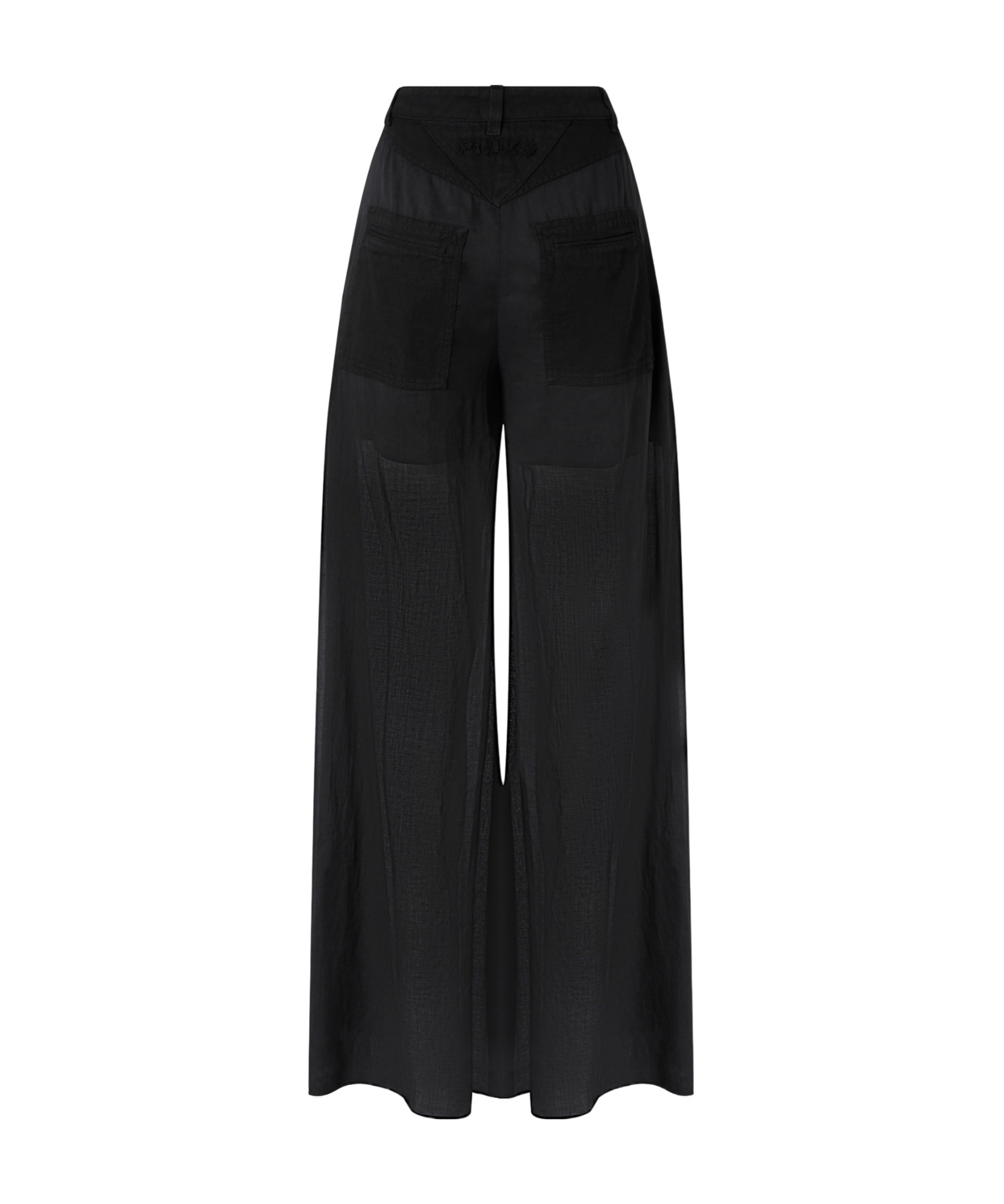 Pinko Cotton Palazzo Trousers With Pockets In Black