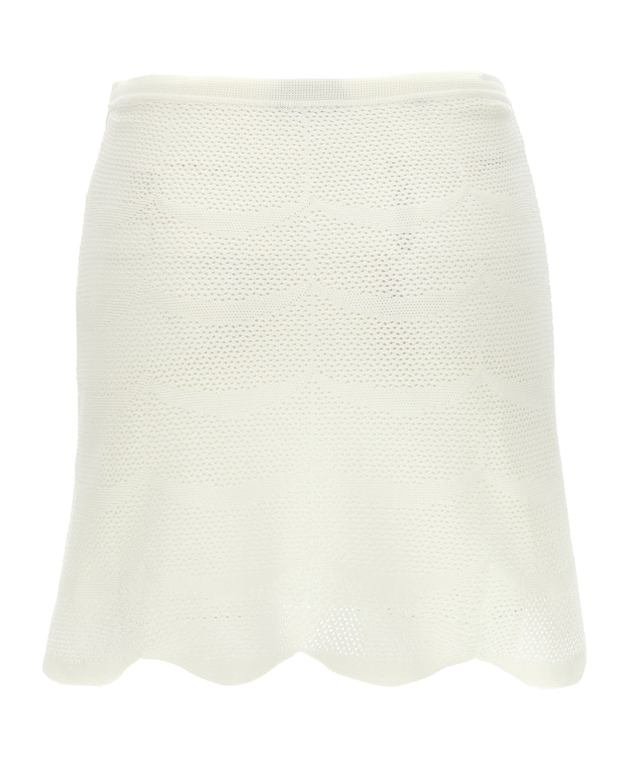 Tom Ford Crochet Mini Skirt With Elastic Waistband In White