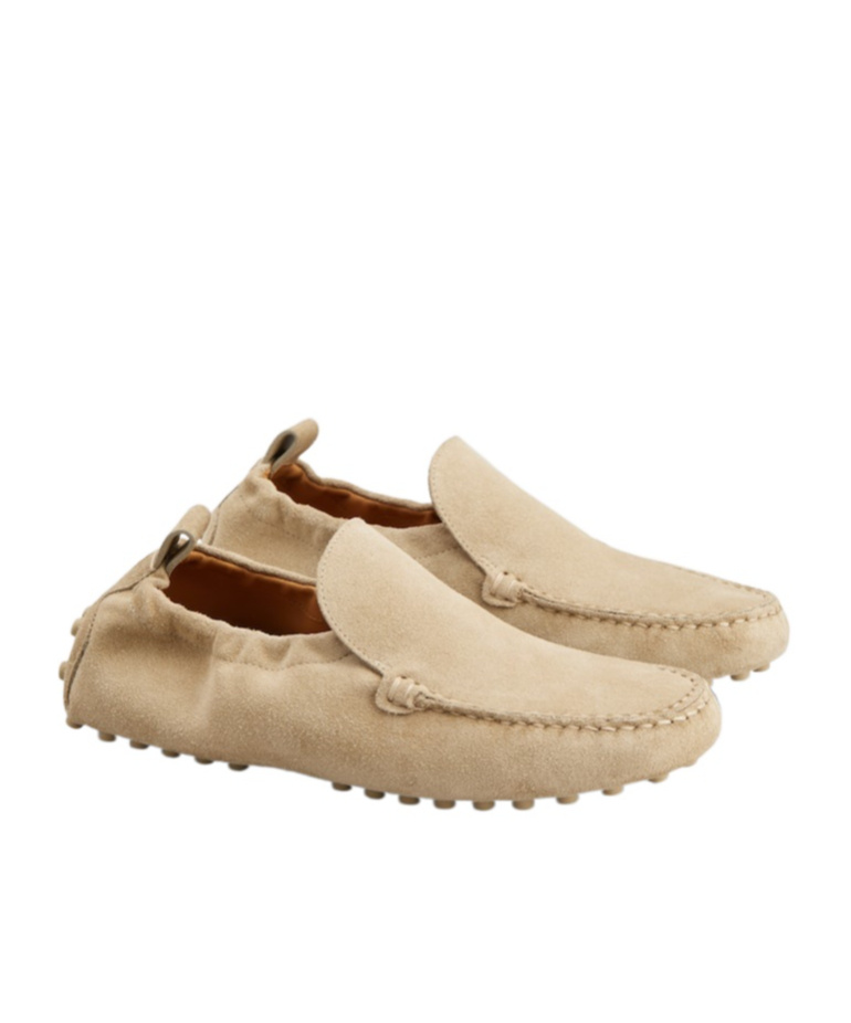 Tod's Round-head Driving Shoes In Nude