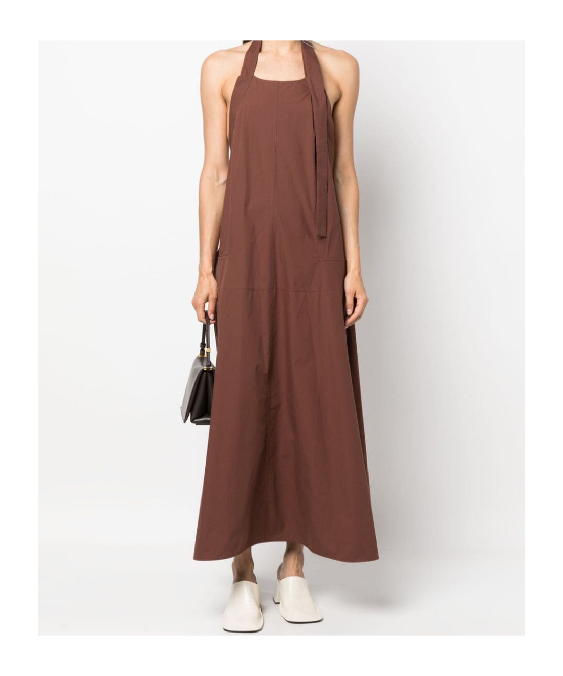 Studio Nicholson Cuenca Sleeveless Long Dress In Brown
