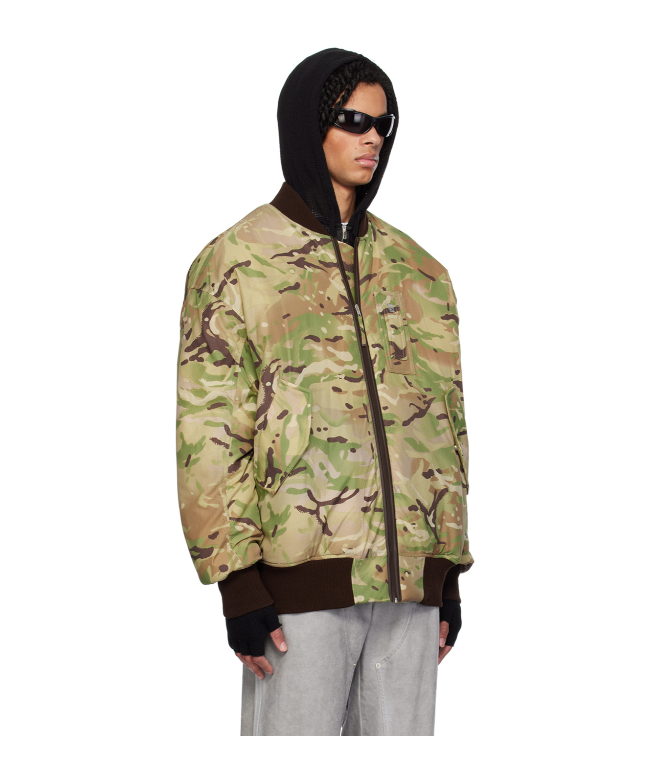 Alyx Oversized Camo Zippered Jacket In Green